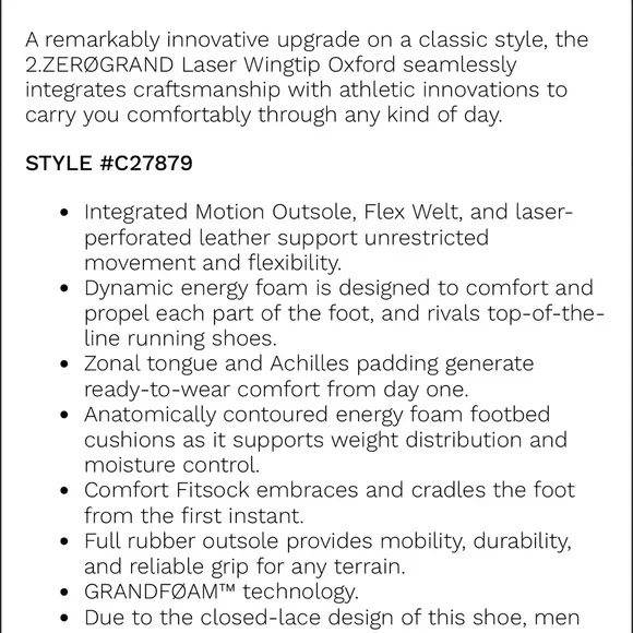 NWOB Cole Haan Brown Leather Oxford sz 9 - Picture 8 of 8